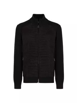 Свитер с молнией Blouson во всю длину Stefano Ricci, черный