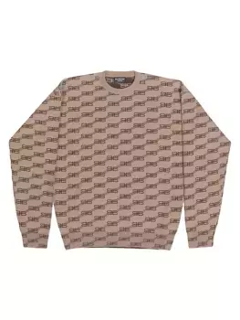 Свитер с монограммой BB Balenciaga, цвет beige brown