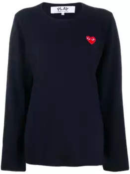 Свитер с нашивкой-логотипом Comme Des Garons Play, синий