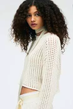 Свитер с оборками ZARA, экру