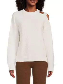 Свитер с открытыми плечами Dkny, слоновая кость