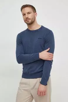 Свитер с оттенком шелка Guess, темно-синий