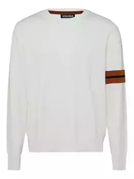 Свитер с полосками Zegna, белый