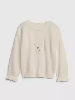 Свитер с рюшами Gap, бежевый