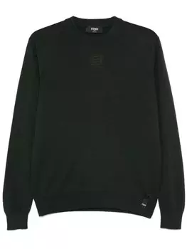 Свитер с тиснением FENDI FF, зеленый
