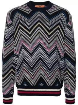 Свитер с узором шеврон Missoni, синий
