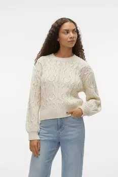 Свитер с узором «восьмерка» Vero Moda, бежевый