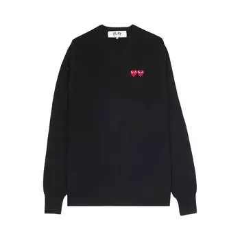 Свитер с v-образным вырезом Comme des Garons PLAY, цвет Черный