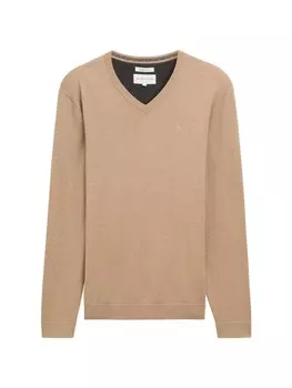 Свитер с v-образным вырезом TOM TAILOR Sweater, светло-коричневый