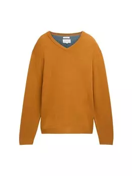 Свитер с v-образным вырезом TOM TAILOR Sweater, оранжевый
