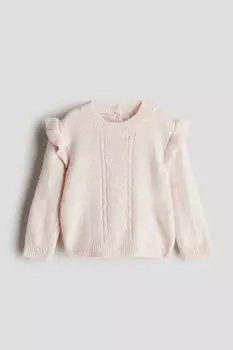 Свитер с воланом H&M, розовый
