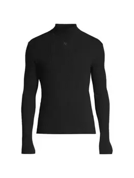 Свитер с воротником-стойкой Re-Edition Courreges, черный