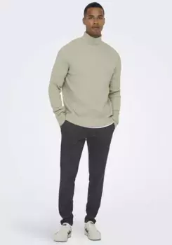 Свитер с высоким воротником ONLY & SONS "OS Knit", цвет Silver Lining