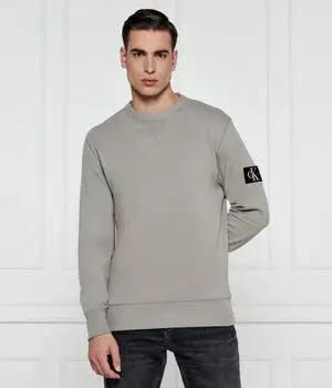 Свитер с значком Regular fit Calvin Klein Jeans, серый