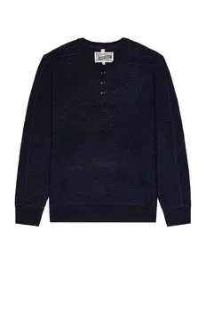 Свитер Schott Button Henley, темно-синий