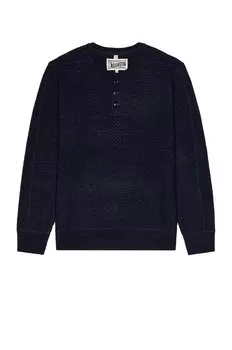 Свитер Schott Button Henley, темно-синий