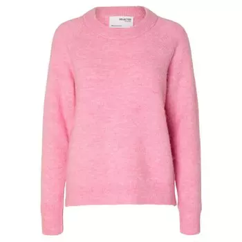 Свитер Selected Lulu O Neck, розовый