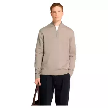 Свитер Selected Tray half zip, бежевый