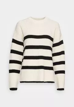 Свитер SLFBLOOMIE O-NECK Selected, белоснежный/черный