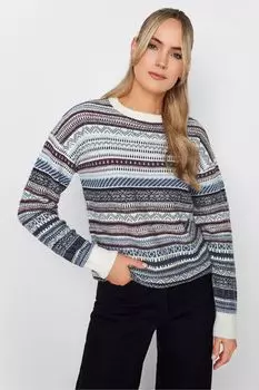 Свитер со скандинавскими мотивами Long Tall Sally, белый