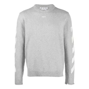Свитер ss22 arrow round neck ordinary version gray Off-White, мультиколор