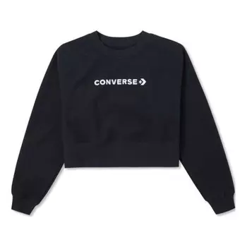 Свитер strip wordmark crew 'black' Converse, черный