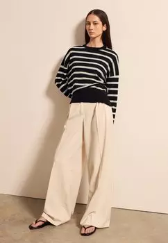 Свитер STRIPED WITH SPLITS Stefanel, белый