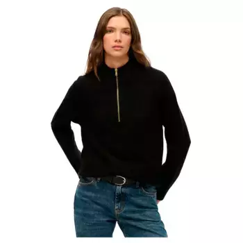 Свитер Superdry Brushed half zip, черный