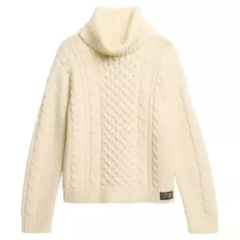 Свитер Superdry Cable high neck, бежевый