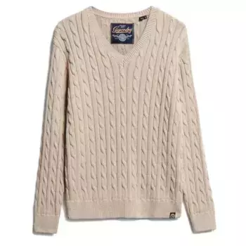 Свитер Superdry Cable v neck, бежевый
