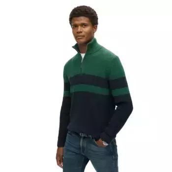 Свитер Superdry Classics Henley half zip, зеленый