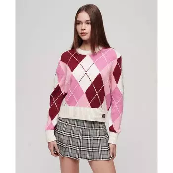 Свитер Superdry Jacquard Pattern Crew, розовый