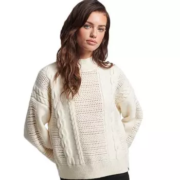 Свитер Superdry Studios Cable, бежевый