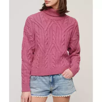 Свитер Superdry Twist Cable Knit Twist Cable Knit, розовый