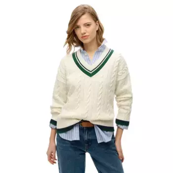 Свитер Superdry W6110668A Oversized v neck, бежевый