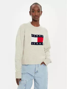 Свитер свободного кроя Tommy Jeans, бежевый