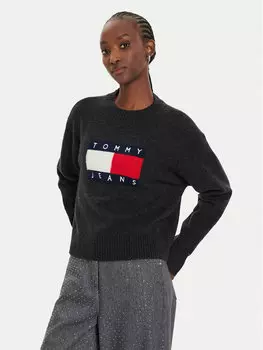 Свитер свободного кроя Tommy Jeans, черный