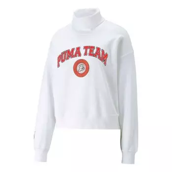 Свитер team sweatshirt 'white' Puma, белый