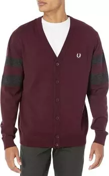 Свитер Tipped Sleeve Cardigan Fred Perry, цвет Oxblood
