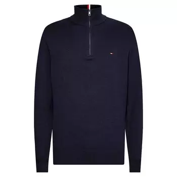 Свитер Tommy Hilfiger Pima Org Ctn Mock Half Zip, синий