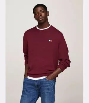 Свитер Tommy Jeans Regular Fit, бургундия