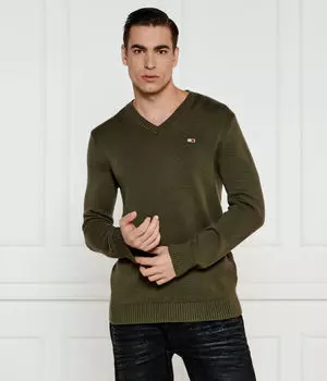 Свитер Tommy Jeans Regular Fit, зеленый