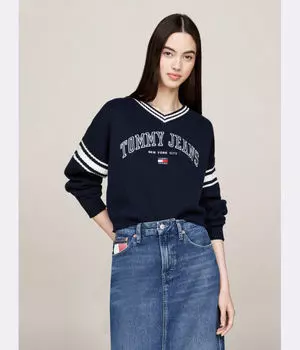 Свитер Tommy Jeans Varsity, синий