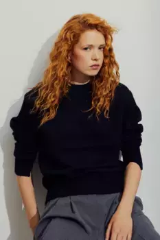 Свитер тонкой вязки H&M, черный