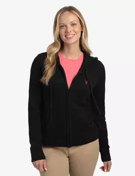 Свитер U.S. Polo Assn. Zip Up With Hood, черный