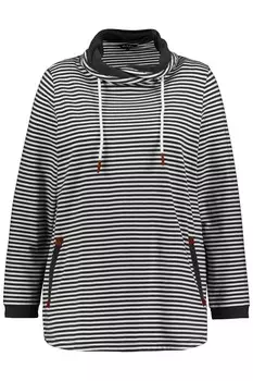 Свитер Ulla Popken Sweatshirt, черный/белый