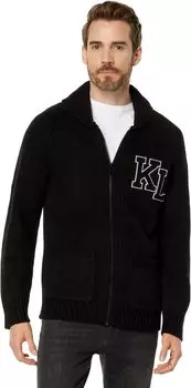 Свитер Varsity Shawl Collar Cardigan Karl Lagerfeld Paris, черный