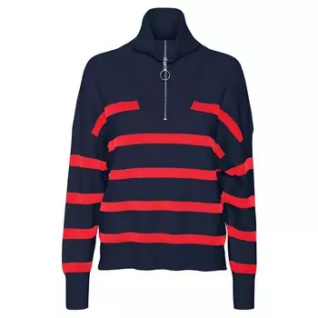 Свитер Vero Moda Saba Stripe Half Zip, красный