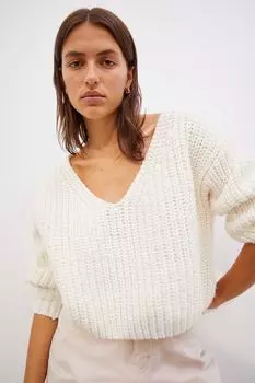 Свитер в рубчик H&amp;M, белый