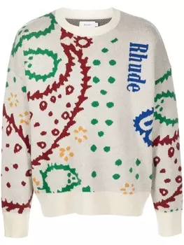 Свитер вязки интарсия RHUDE, бежевый
